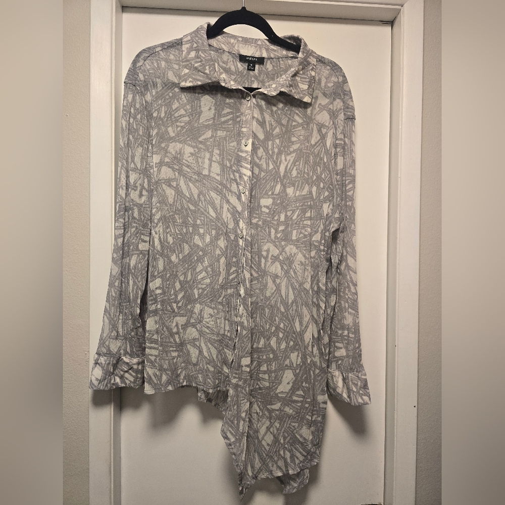 Alfani Gray Deco Breeze A semetrical tunic
